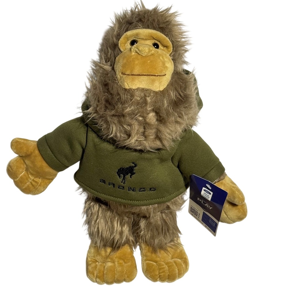 Ford Bronco Sasquatch Plush 14" Green Hoodie NWT Bigfoot Yeti Toy RARE